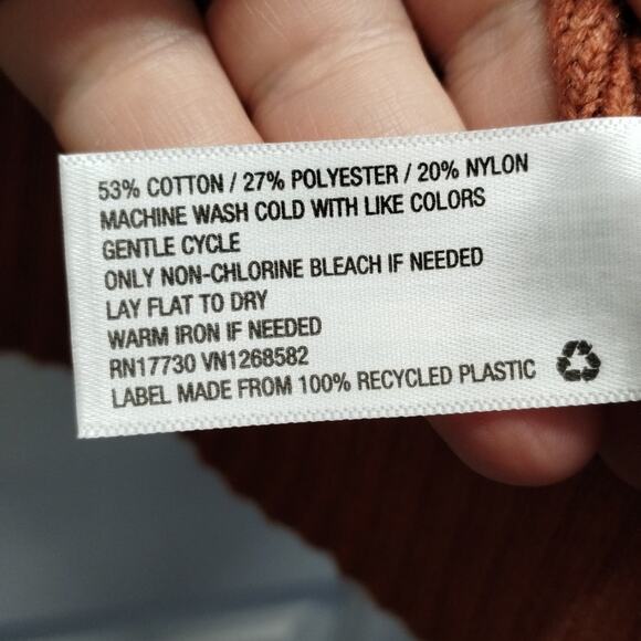 A New Day Women's Size Medium Burnt Orange Open Front Oversized Cardigan Sweater - Picture 4 of 4